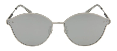 Bottega Veneta Silver Round Unisex Sunglasses Bv0139s 005 62