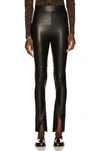 Alix Nyc Carlisle Fau Leather Split Hem Pants In Black