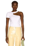 Helmut Lang Cutout Short Sleeve Top In Optic White