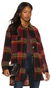 Sanctuary Plaid Shacket In Red