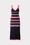 MILLY MULTI COLOR POINTELLE DRESS
