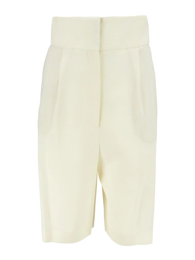 Fabiana Filippi Wool Twill Shorts In White