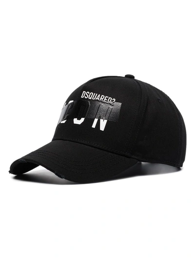 Dsquared2 Black Cotton Baseball Cap