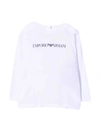 Emporio Armani Logo-print Cotton T-shirt In Bianco