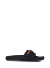 Heron Preston Logo-patch Open-toe Slides In Black