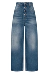 Mm6 Maison Margiela Sky Blue Straight-fit Denim Cotton Jeans In Blue