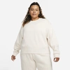 Nike Women's  Sportswear Collection Essentials Oversized Fleece Crew (plus Size) In White