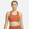 Nike Dri-fit Swoosh Women's Medium-support Non-padded Sports Bra In Orange