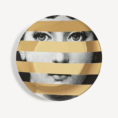 Fornasetti Wall Plate Tema E Variazioni N.29 In White/black/gold