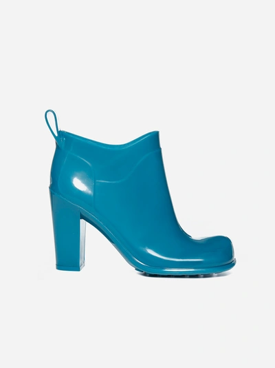 Bottega Veneta Shine Rubber Ankle Boots In Turquoise