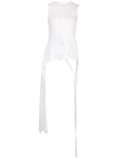 Rosetta Getty Sleeveless Knot-detail T-shirt In Weiss