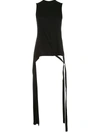 Rosetta Getty Sleeveless Split Apron T-shirt In Schwarz