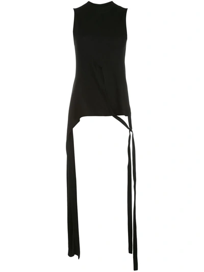 Rosetta Getty Sleeveless Split Apron T-shirt In Black