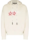 PALM ANGELS RACING STAR EMBROIDERED HOODIE