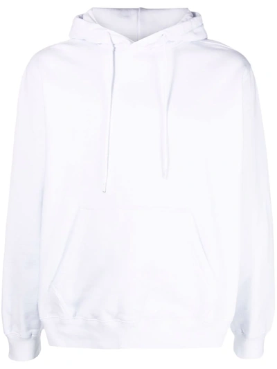 Msgm Logo-print Hooded Jumper In Weiss