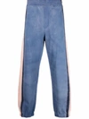 Msgm Side Stripe-detail Trousers In Blau
