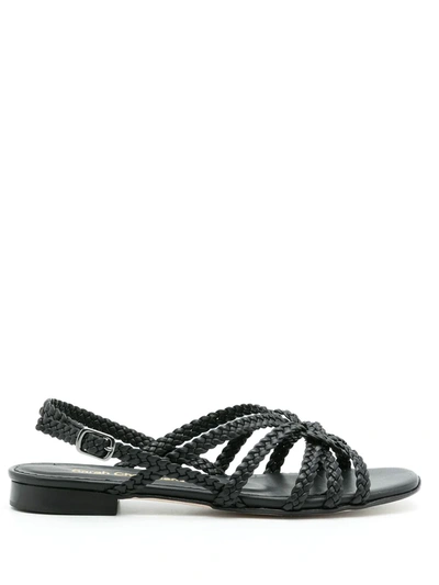 Sarah Chofakian Sea Flat Sandals In Schwarz
