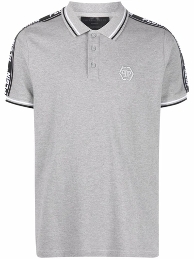 Philipp Plein Embroidered-logo Polo Shirt In Grau
