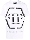 Philipp Plein Embellished-logo T-shirt In Weiss