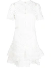 Simkhai Paislee Applique Lace Mini Tee Dress In Weiss