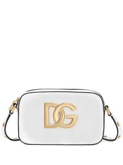 Dolce & Gabbana White Logo Plaque Crossbody Bag