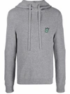 Zadig & Voltaire Logo-plaque Merino Hoodie In Grau