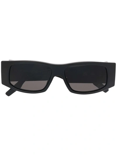 Balenciaga Led Logo Rectangle-frame Sunglasses In Black