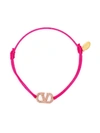 Valentino Vlogo Crystal-embellished Cord Bracelet In Rosa