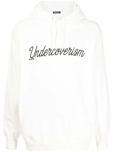 Undercoverism Logo印花套头式连帽衫 In Weiss