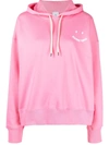 Ps By Paul Smith Ps Paul Smith Smiley Logo Drawstring Hoodie In Pink