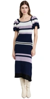 ADAM LIPPES FLOUNCE SLEEVE KNIT DRESS,ALIPP30248