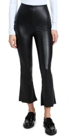 COMMANDO FAUX LEATHER CROPPED FLARE PANTS BLACK,COMMA40510