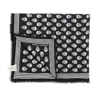 Alexander Mcqueen Skull Biker Scarf In Black