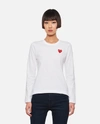 Comme Des Garçons Play Comme Des Garcons Play White Heart Patch Long Sleeve T-shirt