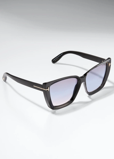 Tom Ford Scarlet Square Injection Plastic Sunglasses In Black / Grey