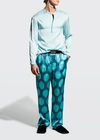 Tom Ford Henley Stretch Silk Pajama Shirt In 442 Sky