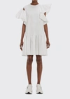 Alexander Mcqueen Ruffle-trimmed Cotton Minidress In White