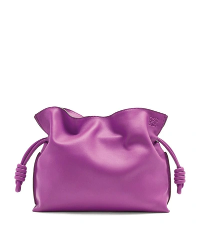 Loewe Flamenco Mini Leather Clutch In Purple