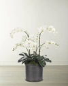Ndi Faux Orchid Phalaenopsis Arrangement In Crock Planter