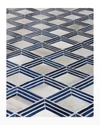 Exquisite Rugs Costilla Hair On Hide Rug, 10' X 14' In Navy/ivory