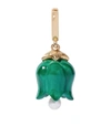 ANNOUSHKA YELLOW GOLD AND MALACHITE TULIP CHARM,16997608