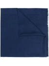 Ferragamo Oxford Blue Gancini Print Scarf In Blue
