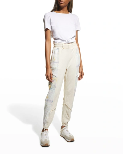 Fp Movement By Free People City Stride Printed Pants In Oatmeal Combo