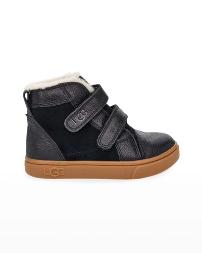 Ugg Rennon Ii Suede & Leather Boots, Baby/toddler In Blk