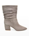 Botkier Skylar Slouchy Suede Mid Boots In Warm Grey-wgy