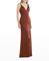 Lovely Neve Twist-strap Maxi Slip Dress In Auburn Moon