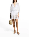Melissa Odabash Womens White Beth Broderie Cotton Mini Dress L In White
