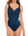 Miraclesuit Rock Solid Revele Twist-front Allover Slimming Underwire One-piece Swimsuit Women's Swimsuit In Nova