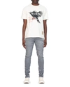 Purple Men's Knee-slit Jeans With Paint Splatter In Grey