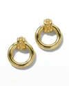 Lagos 18k Yellow Gold Caviar Polished Circle Drop Earrings